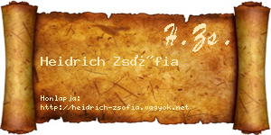 Heidrich Zsófia névjegykártya