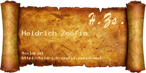 Heidrich Zsófia névjegykártya